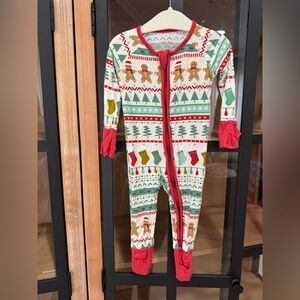 Little Sleepies zippy footies bamboo sleeper Christmas fair isle print 2022 baby